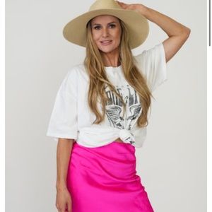 White Long Live Rock N’ Roll Boyfriend Tee